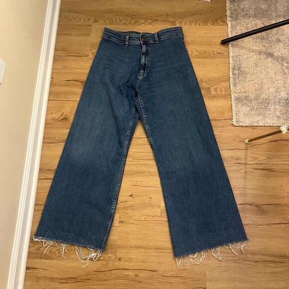 Zara Women's Denim High Waisted Ankle Size 12 Medium Wash EUC - Picture 8 of 8
